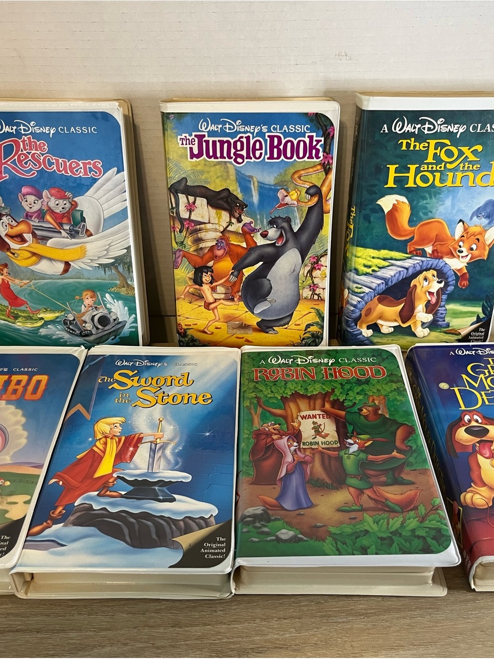 Disney VHS Black Diamond Collection Lot - Blue, Green, Yellow, Red Covers